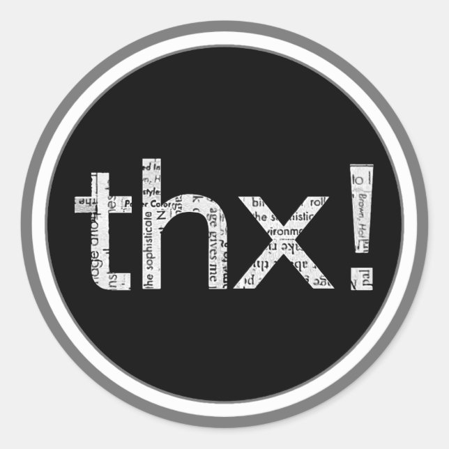 Stickers de typographie "THX" (Devant)