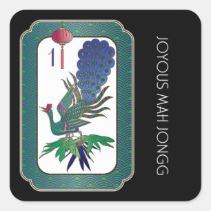 Stickers de vacances aux oiseaux Mah Jongg