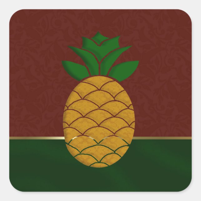 Stickers de vacances en ananas Damask (Devant)