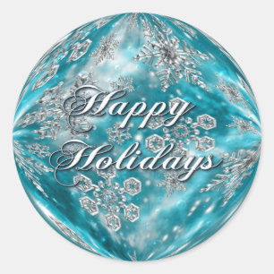 Stickers de vacances Frosty Blue Snowflake
