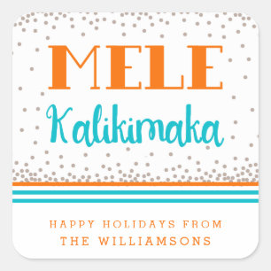 Stickers de vacances personnalisés Mele Kalikimaka