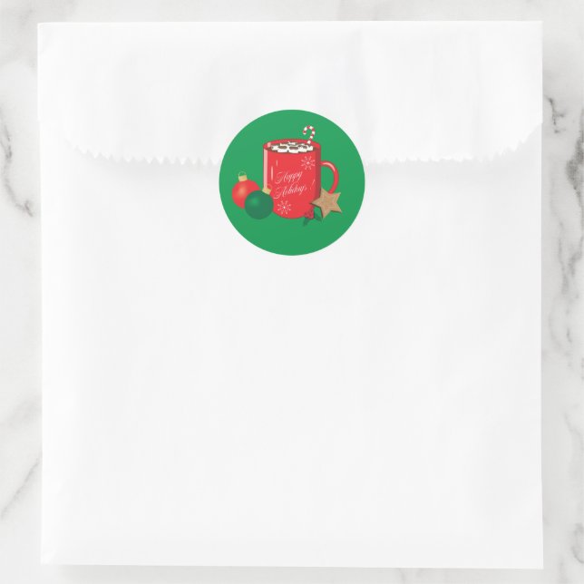 Stickers de vacances Red Cocoa Mug Green (Sac)
