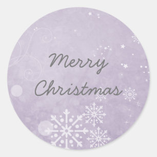 Stickers de vacances violet de flocon de neige