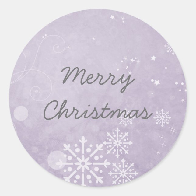 Stickers de vacances violet de flocon de neige (Devant)