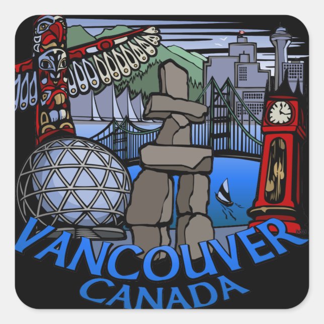 Stickers de Vancouver Canada Art commémoratif (Devant)
