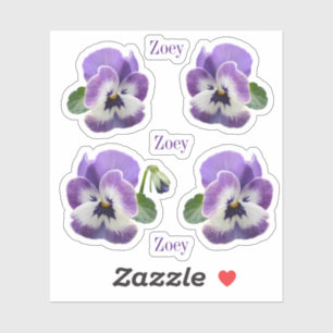 Stickers de vinyle Contour Purple Pansies