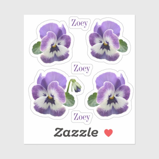 Stickers de vinyle Contour Purple Pansies (Feuille)