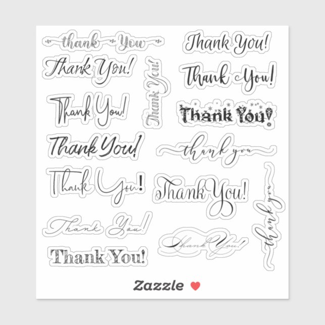 Stickers de vinyle coupé sur mesure en Merci (Feuille)