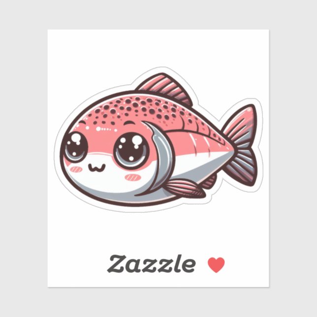 Stickers De Vinyle Cute Fish Custom-Cut (Feuille)