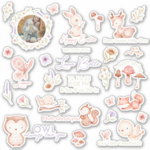 Stickers de vinyle pour bébé animal de bois