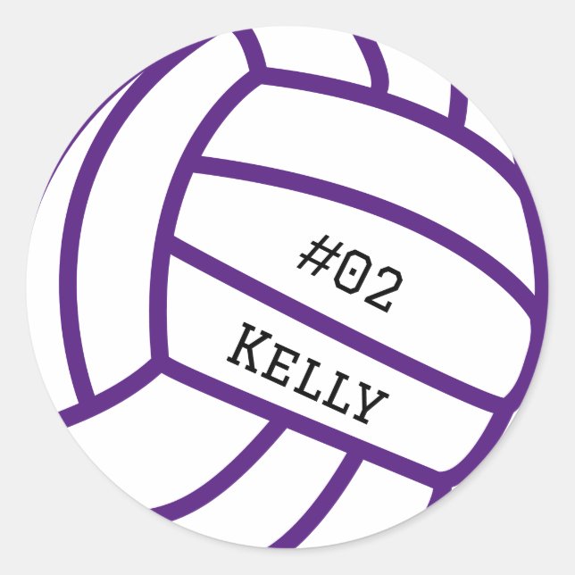 Stickers de volley-ball violet personnalisé (Devant)