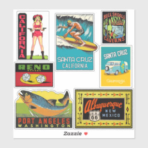 Stickers de voyage de style Vintage des États-Unis