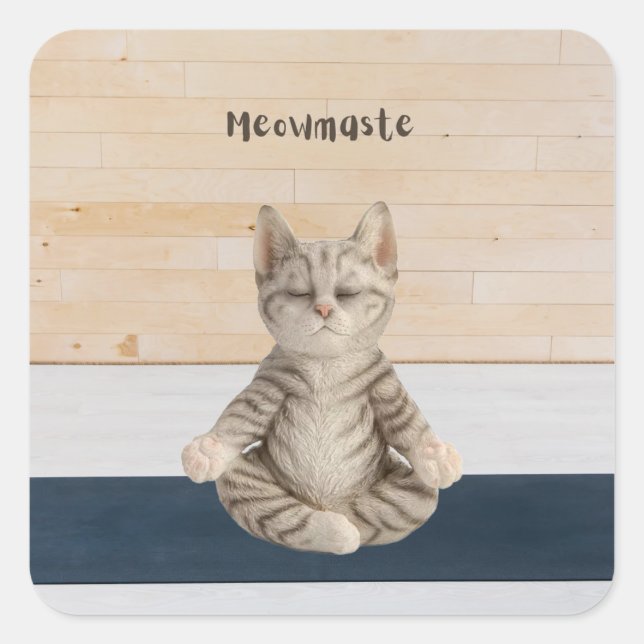 Stickers de Yoga Meowmaste Cat (Devant)