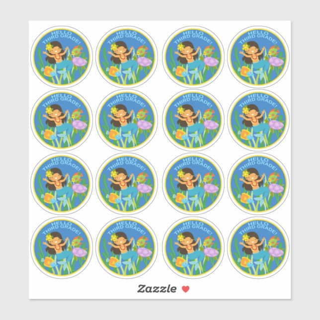 Stickers d'école Bonjour 3e année! (Feuille)