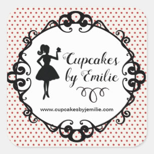 Stickers D'Emballage Silhouette Fille Cupcake