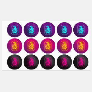 Stickers d'empreintes digitales Neon Spy