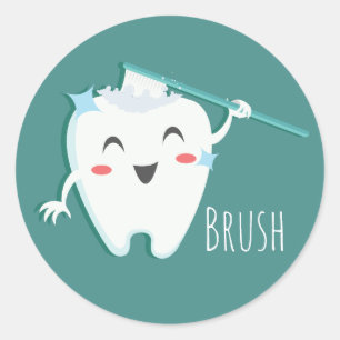 Stickers Dentiste de brosse (feuille de 20)
