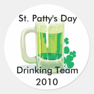 Stickers d'équipe de boisson personnalisés St. Pat