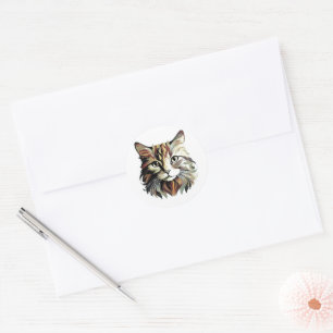 Stickers Design d'Art Portrait Cat
