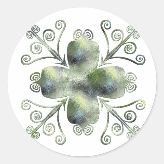 Stickers design fileté en verre vert (Devant)