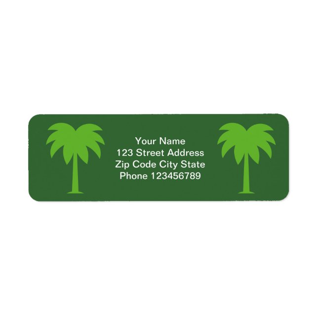 stickers d'étiquette d'adresse de retour de palmie (Devant)