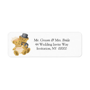 Stickers d'étiquette d'adresse de retour mariages