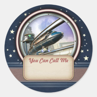 Stickers d'étiquettes de nom de monorail futuriste