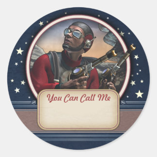 Stickers d'étiquettes de nom Raygun à deux branche