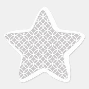 Stickers d'étoiles à motifs gris et blanc modernes