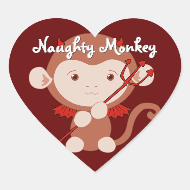 Stickers Devil Monkey Heart (Devant)