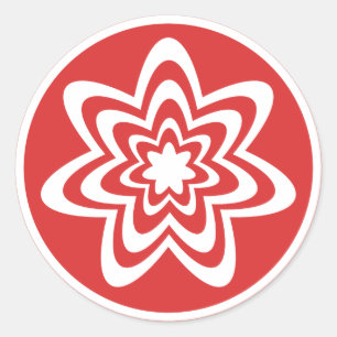 Stickers d'explosion florale, Rouge brillant