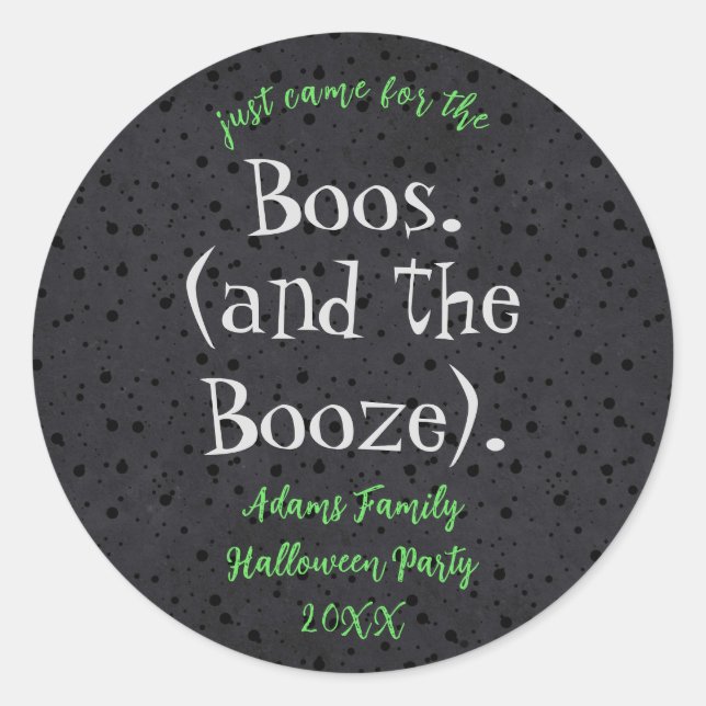 Stickers d'Halloween pour adultes Booze et Booze (Devant)