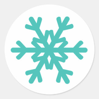 Stickers d'hiver Turquoise Blue Snowflake