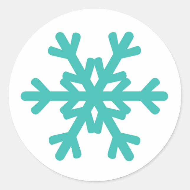 Stickers d'hiver Turquoise Blue Snowflake (Devant)