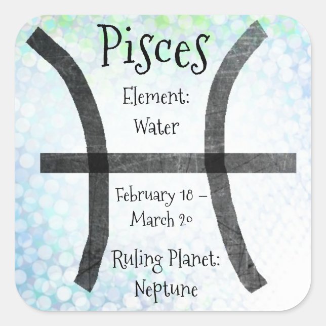 Stickers diacritique zioscopique Pisces Horoscope (Devant)