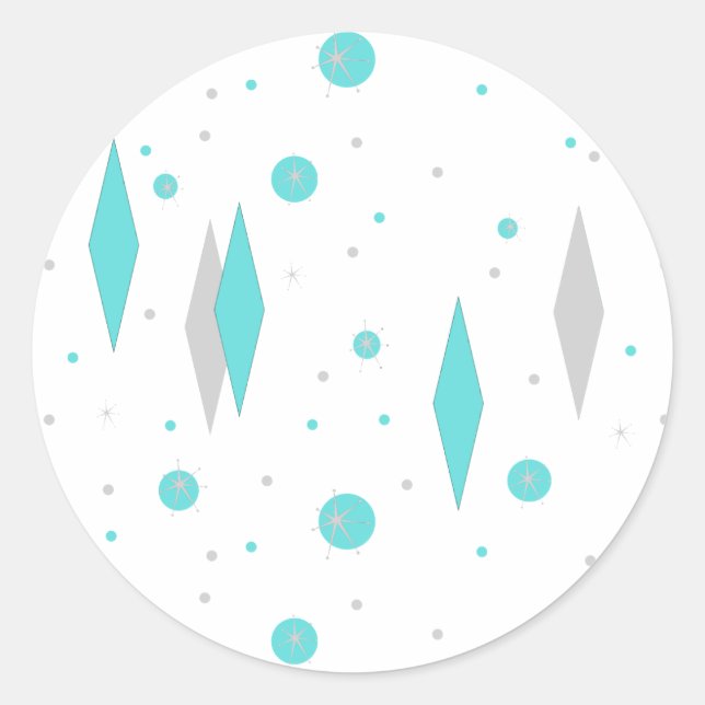 Stickers Diamant Turquoise Retro & Starburst (Devant)