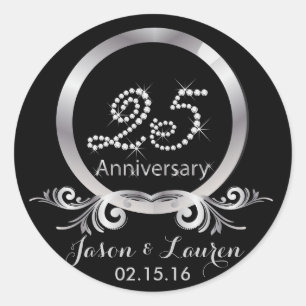 Stickers Diamants d'argent 25e anniversaire