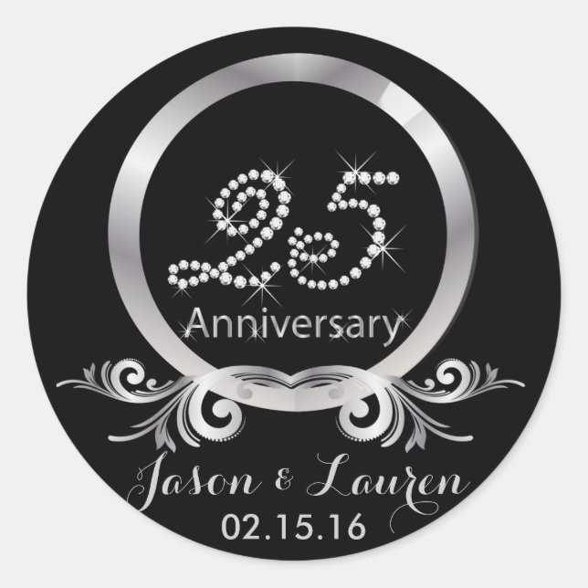 Stickers Diamants d'argent 25e anniversaire (Devant)