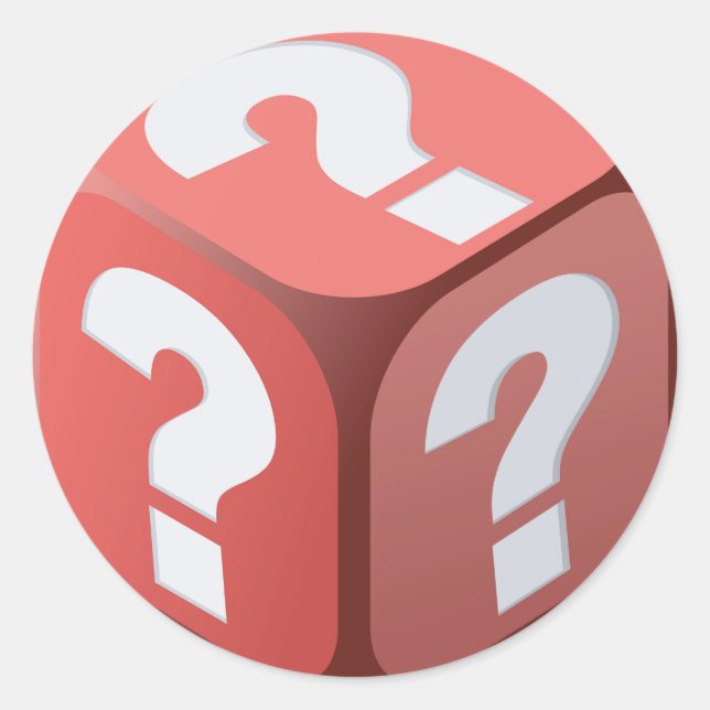 Stickers Dice With Question Marques (Devant)