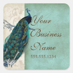 Stickers d'identification d'entreprise Peacock vin