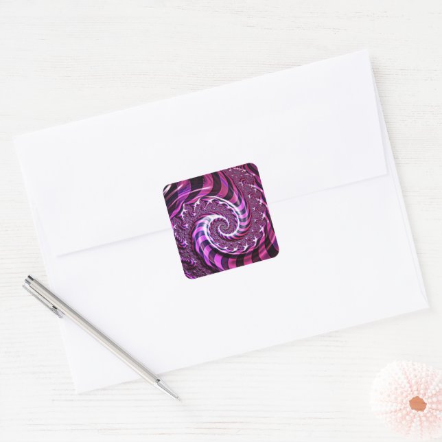 Stickers d'illusion spirale rose et noire (Enveloppe)