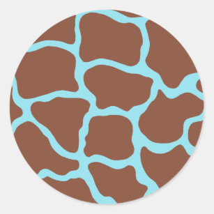 Stickers d'impression de girafe Brown et bleue
