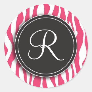 Stickers d'impression en zèbre rose de monographie