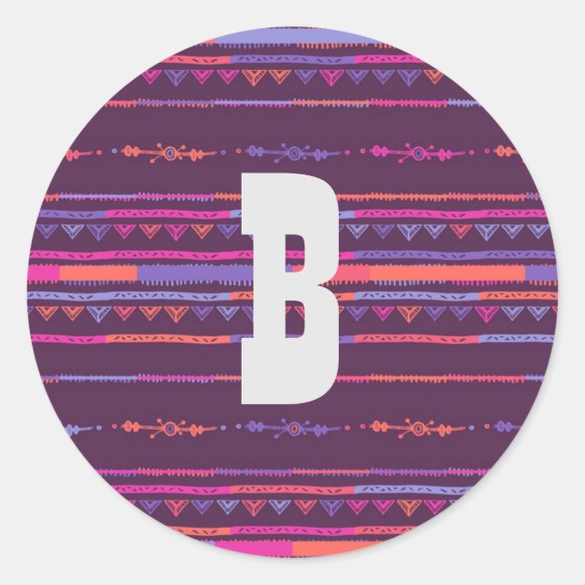 Stickers d'impression Tribal Violet et joints d'en (Devant)