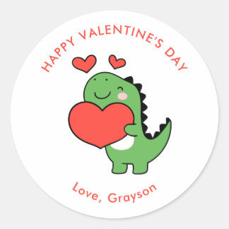 Stickers Dino Heart Personnalisé Saint Valentin
