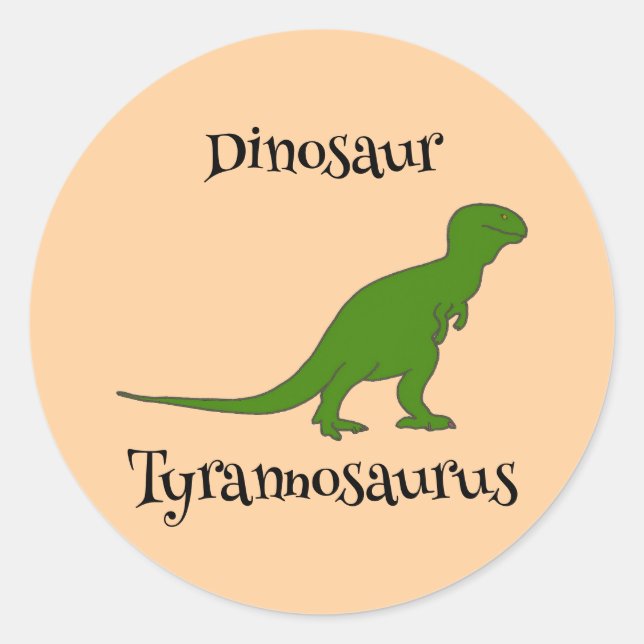 Stickers Dinosaur Vert Tyrannosaurus Personnalisés (Devant)