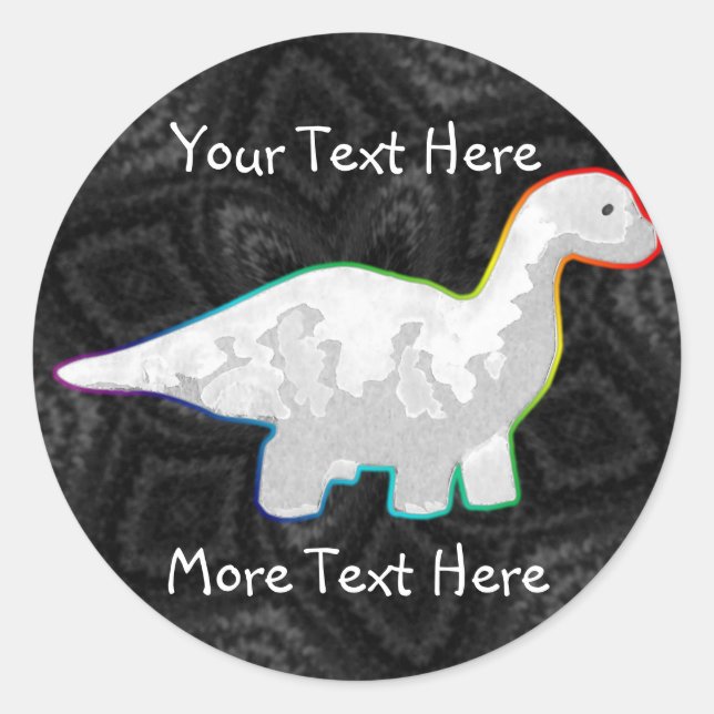 Stickers Dinosaure Blanc Arboré (Devant)