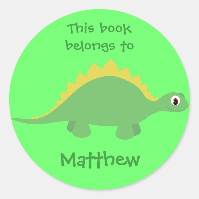 Stickers Dinosaure Carton Vert (Devant)