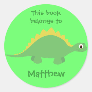 Stickers Dinosaure Carton Vert