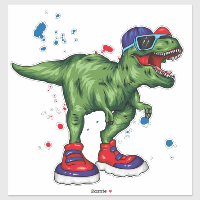 Stickers Dinosaure cool (Feuille)